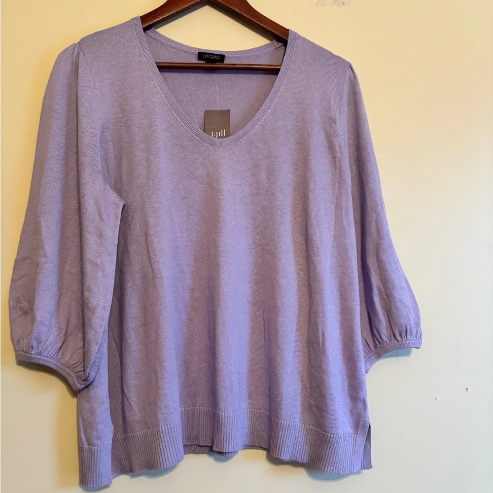 J Jill blouse spring sweater silk blend women’s size XL petite lavender color
